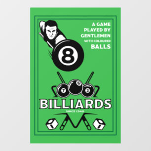 Vintage Pocket Billards Window Cling