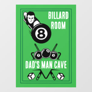 Vintage Pocket Billards Window Cling
