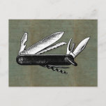Vintage Pocket Knife Art Postcard at Zazzle