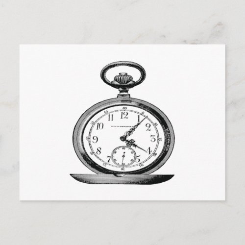 Vintage Pocket Watch Cool Fab Postcard