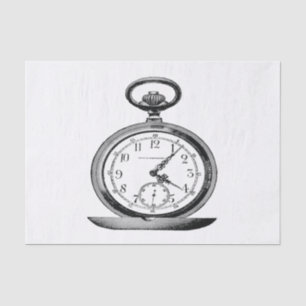 Vintage Pocket Watch Cool Fab Tissue Paper