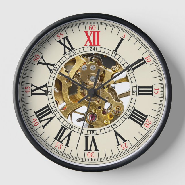 Vintage Pocket watch design wall clock (Front)