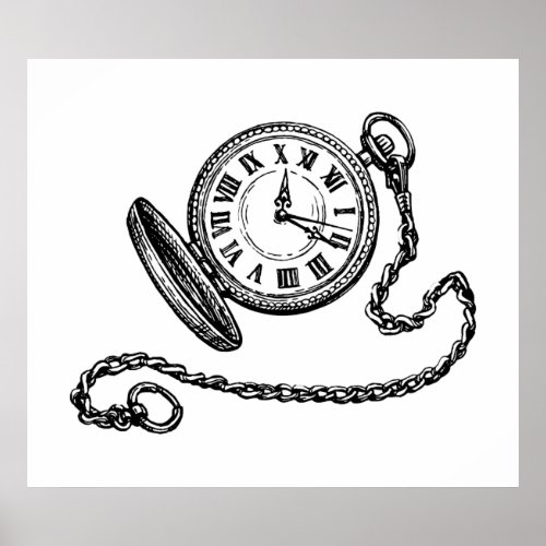 Vintage Pocket Watch Poster