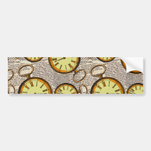 Vintage Pocket Watch Steampunk Old Style Newspaper Bumper Sticker