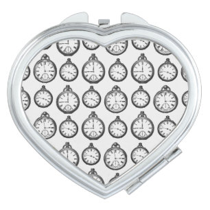 Vintage Pocket Watches Pattern Compact Mirror
