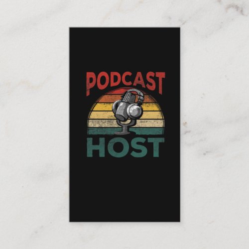 Vintage Podcast Host Podcasting Streaming Hosting Business Card