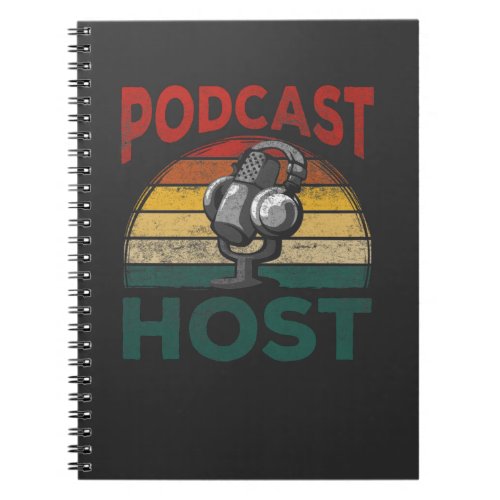 Vintage Podcast Host Podcasting Streaming Hosting Notebook