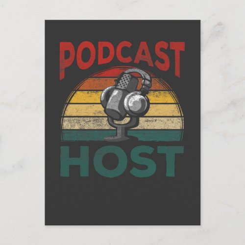 Vintage Podcast Host Podcasting Streaming Hosting Postcard