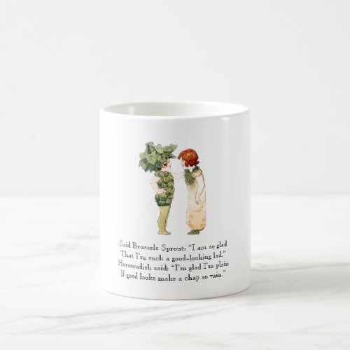 Vintage Poem Brussels Sprout Horseradish Vegetable Coffee Mug