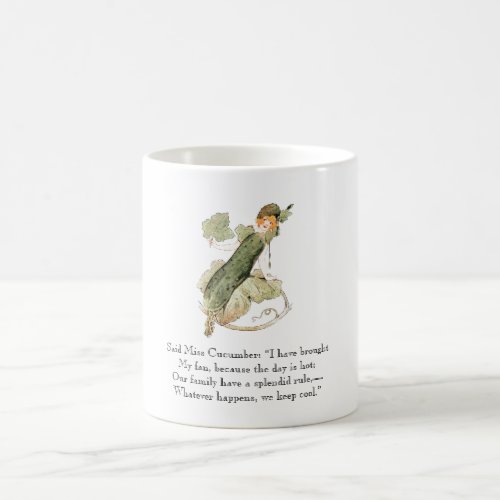 Vintage Poem Miss Cucumber Rhyme Cute Vegetable Coffee Mug