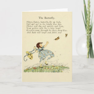 Vintage Poem - The Butterfly, Card