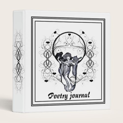 Vintage poetry journal, binder