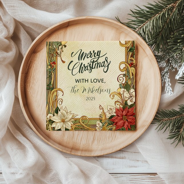 Vintage Poinsettia Christmas Napkins (Creator Uploaded)