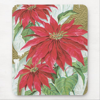Vintage Poinsettia illustration. Mouse Pad