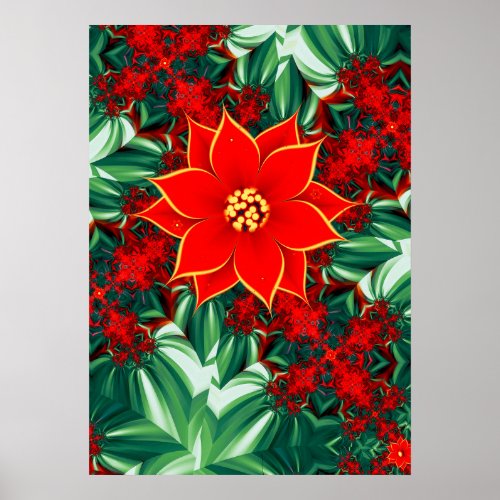 Vintage Poinsettia Poster