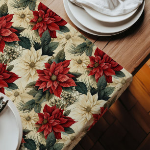 Vintage Poinsettia Runner Cottagecore Holiday Look