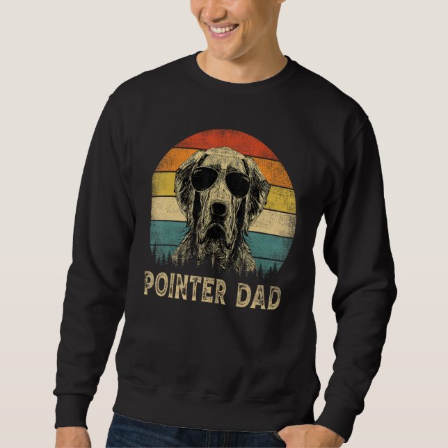Vintage Pointer Dad Dog  Father s Day Tee (Front)
