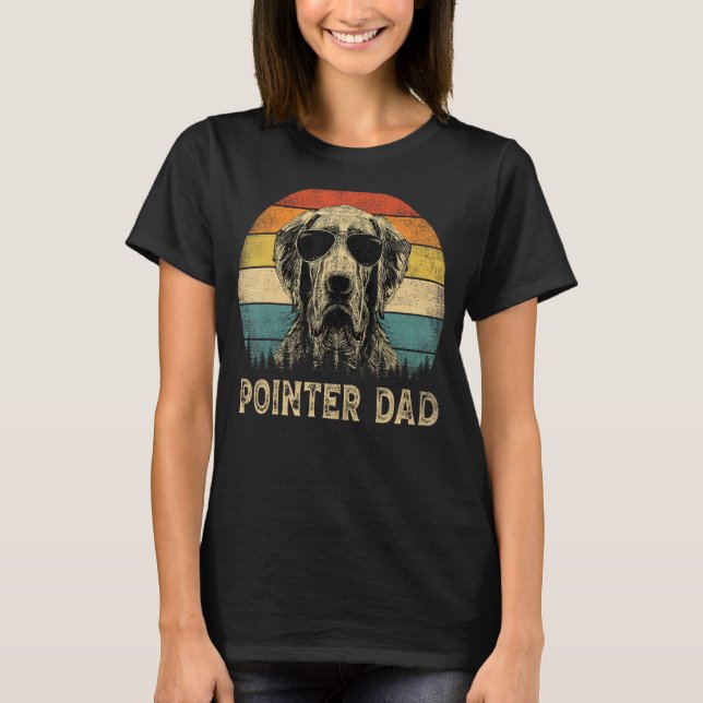 Vintage Pointer Dad Dog  Father s Day Tee (Front)
