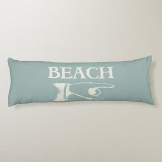 Vintage Pointing Beach Sign Body Pillow