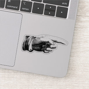 Vintage Pointing Hand Sticker