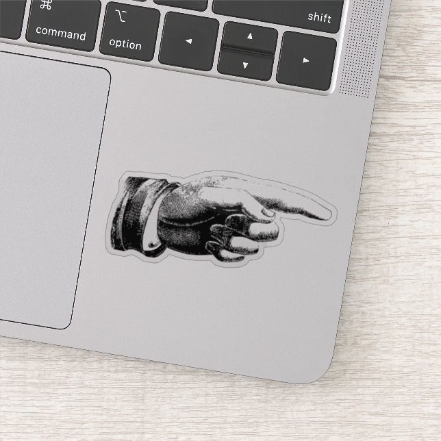 Vintage Pointing Hand Sticker (Detail)