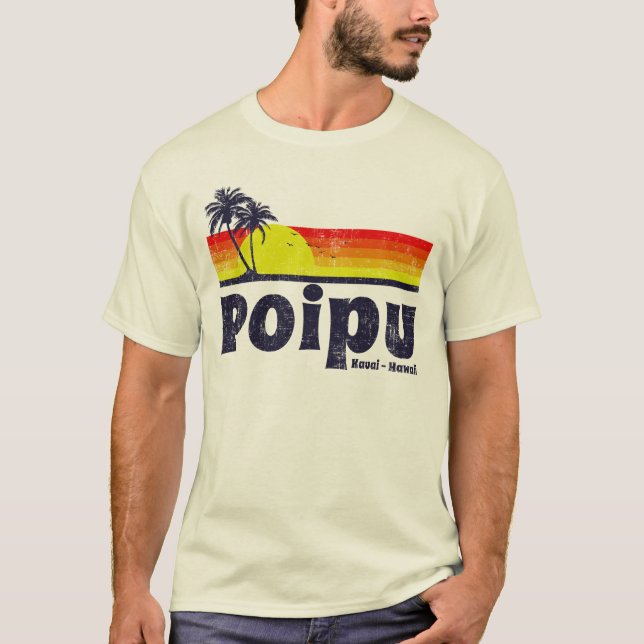 Vintage Poipu Kauai Hawaii T-Shirt (Front)