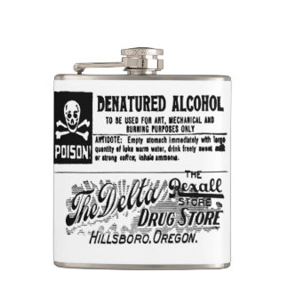 Vintage Poison Label Flask