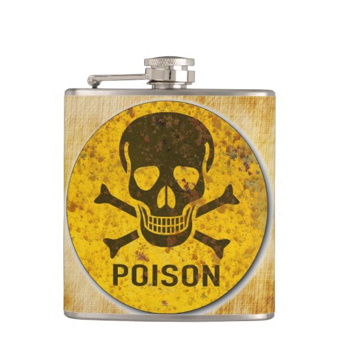 Vintage Poison Label Flask