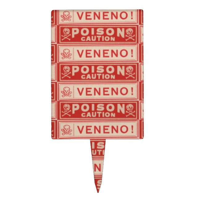 Vintage Poison Labels Cake Topper (Front)