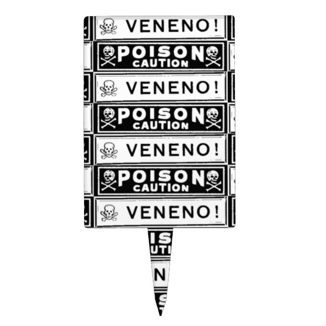 Vintage Poison Labels Cake Topper (Front)
