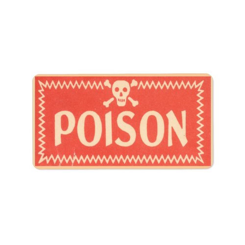 Vintage Poison Sticker Label Warning Notice