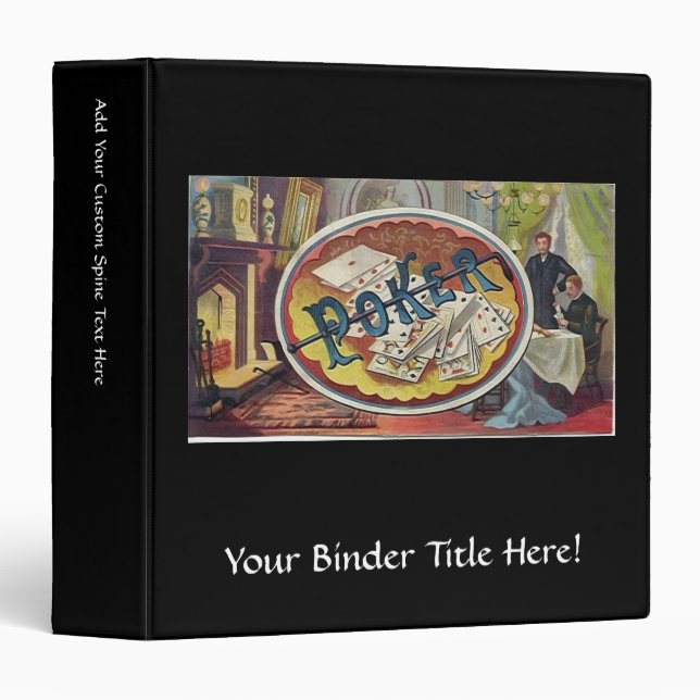 Vintage Poker Mens Smoking Room Gambling Binder (Front/Spine)