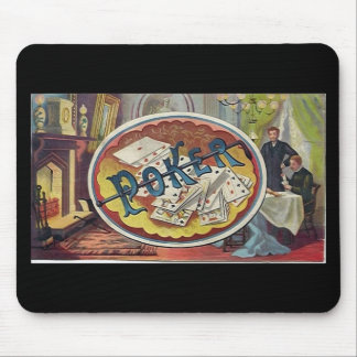 Vintage Poker Mens Smoking Room Gambling Mouse Pad