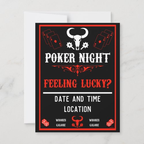 Vintage Poker Night Invitation