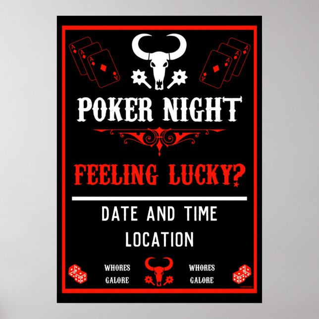 Vintage Poker Night Poster (Front)