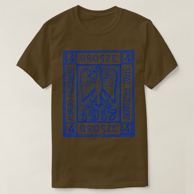 Vintage Poland Eagle Stamp 1917 Polska T-Shirt (Design Front)