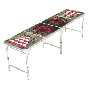 Vintage Poland & Polish Flag Wood / Drinking fun Beer Pong Table