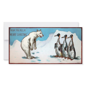 Vintage Polar Bear 1878 Christmas Card