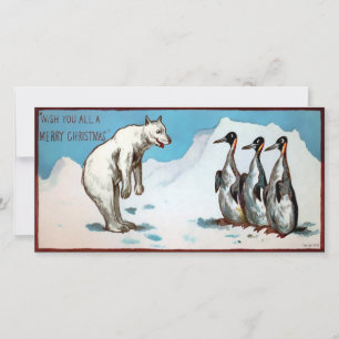 Vintage Polar Bear 1878 Christmas Card