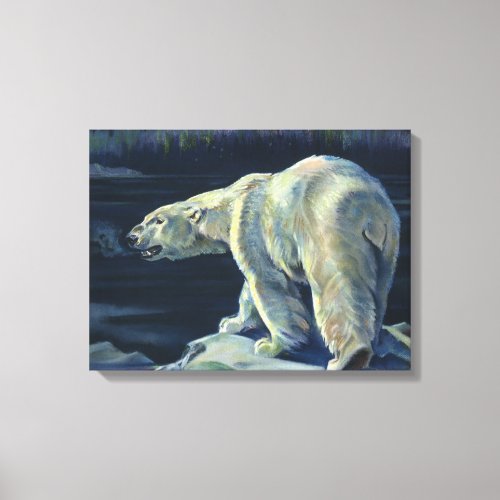Vintage Polar Bear Arctic Marine Life Animals Canvas Print