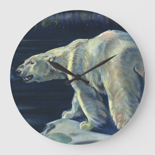Vintage Polar Bear Arctic Marine Life Animals Large Clock