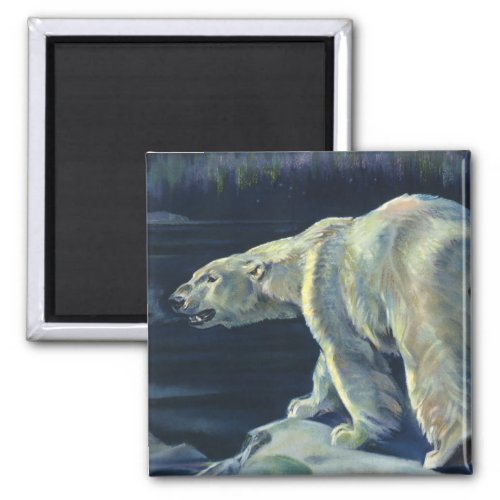 Vintage Polar Bear Arctic Marine Life Animals Magnet
