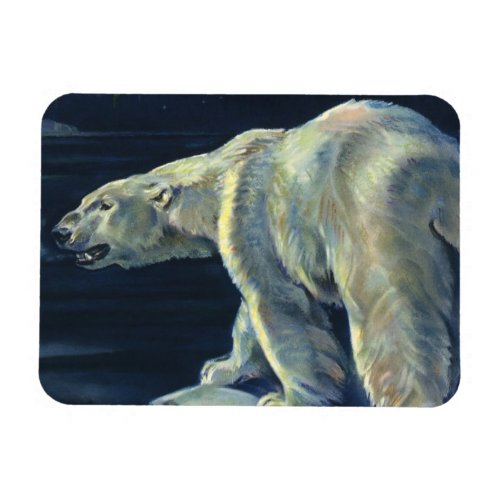 Vintage Polar Bear Arctic Marine Life Animals Magnet