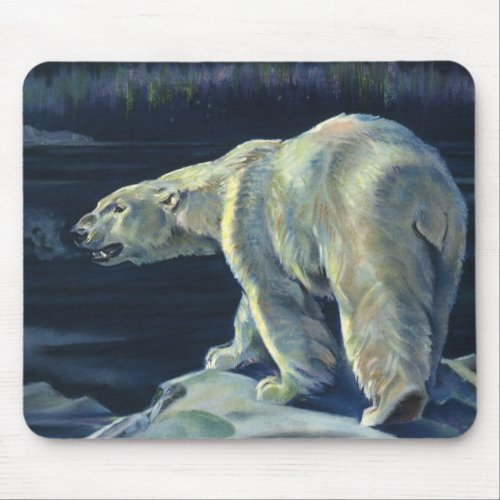 Vintage Polar Bear Arctic Marine Life Animals Mouse Pad