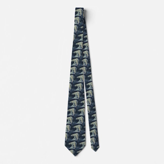 Vintage Polar Bear, Arctic Marine Life Animals Tie (Front)