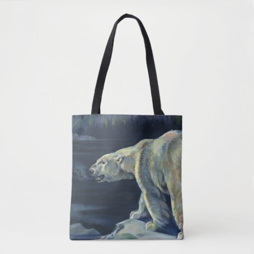 Vintage Polar Bear Arctic Marine Life Animals Tote Bag