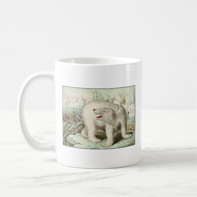 Vintage Polar Bear Art Coffee Mug (Left)