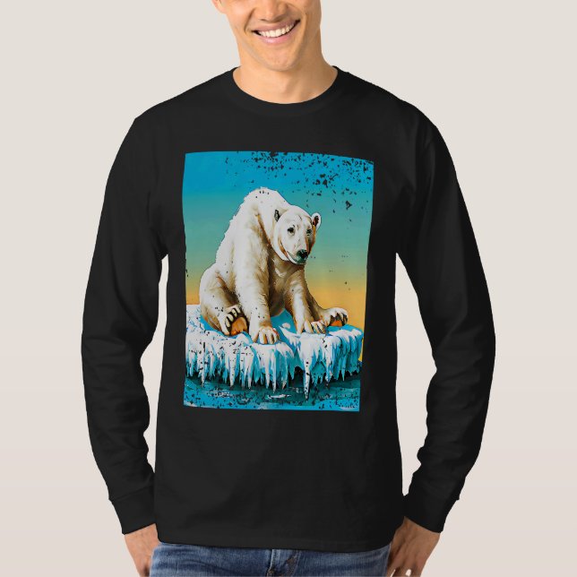 Vintage Polar Bear  Melting Arctic T-Shirt (Front)