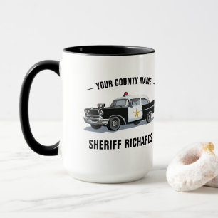 Vintage Police Car Custom Name Mug