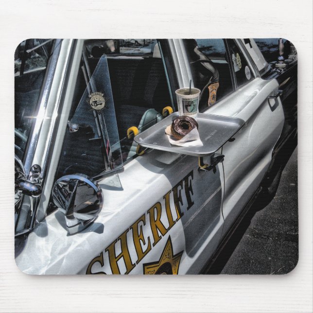 Vintage Police Car Mouse Pad (Front)